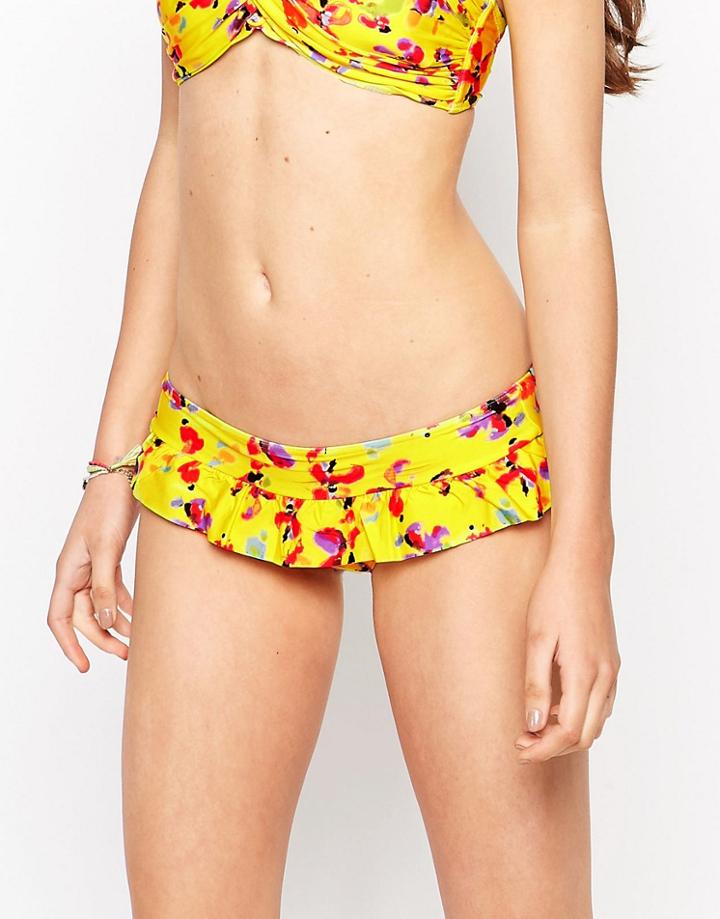 Lepel Sunset Frill Pant - Yellow