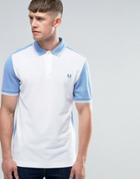 Fred Perry Polo Shirt With Contrast Panel In White - White