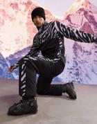 Asos 4505 Ski Suit With Animal Print Panel-black