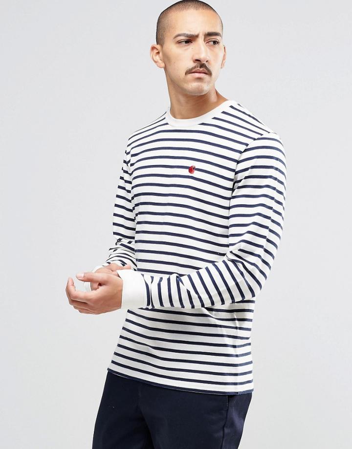 Carhartt Wip Long Sleeve Striped T-shirt - Navy