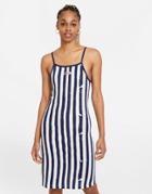 Nike Rwd Deck Stripe Cami Dress In Navy/white
