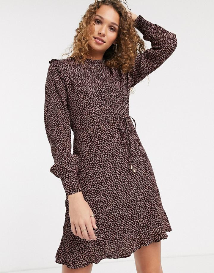Oasis Mini Dress In Leaf Print-multi