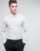 Asos Skinny Shirt In Black Fine Stripe - White