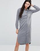 Minimum Dua Long Sleeve Midi Dress - Gray