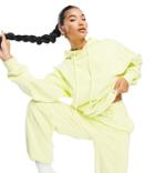Asyou Set Branded Embroidery Hoodie In Lime-green
