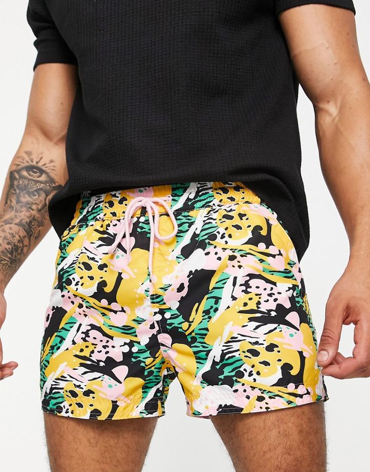 South Beach Swim Shorts In Multi Graphic Print