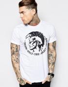 Diesel T-shirt T-ulysse Mowhawk Print - White