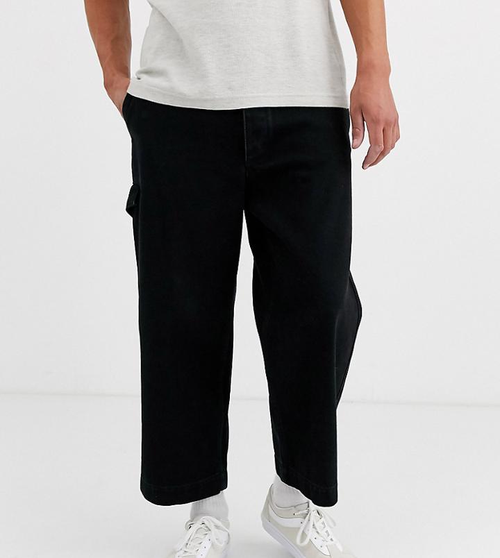 Noak Wide Leg Elasticated Waist Jeans In Black