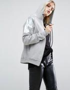 Story Of Lola Hoodie With Holographic Sleeve - Gray