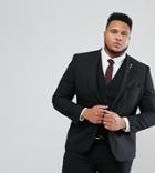 Harry Brown Plus Plain Stretch Slim Suit Jacket - Black