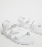 Asos Design Wide Fit Tech Sandals In White With Tape Straps - White