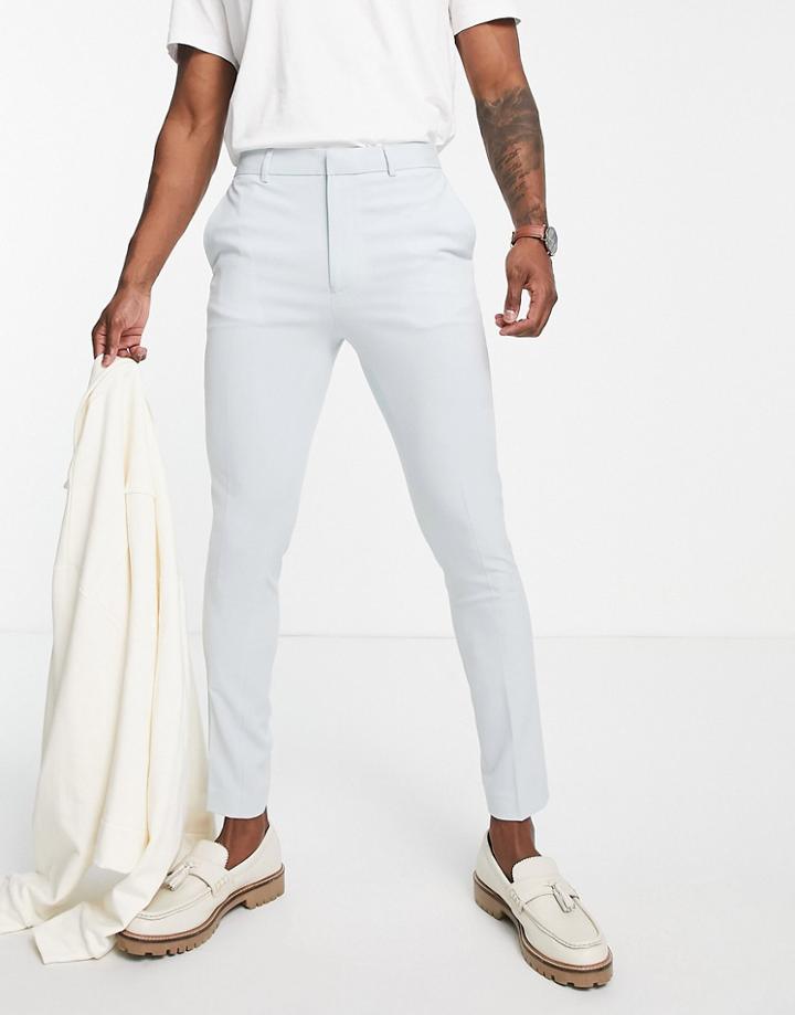 Asos Design Super Skinny Smart Pants In Light Blue