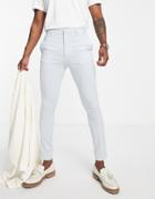 Asos Design Super Skinny Smart Pants In Light Blue