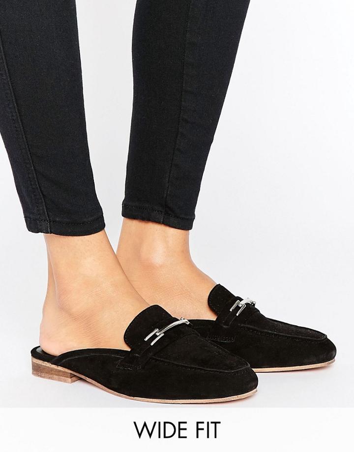 Asos Motivate Wide Fit Suede Mules - Black