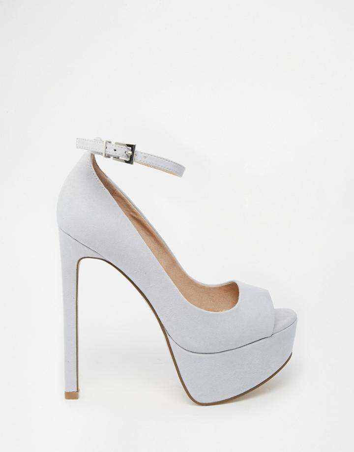 Asos Planet Peep Toe High Heels - Pale Blue