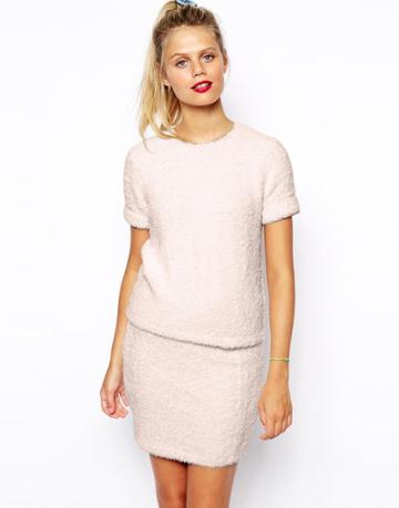 Asos Co-ord T-shirt In Fluffy Knit