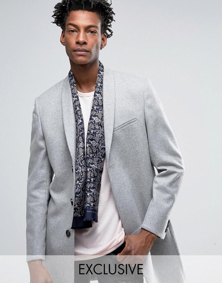 Heart & Dagger Silk Scarf In Paisley Print - Black