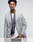 Heart & Dagger Silk Scarf In Paisley Print - Black