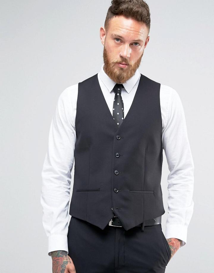 Farah Willis Twill Vest - Black