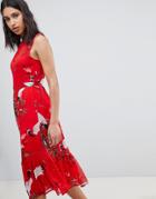 Sofie Schnoor Exotic Bird Print Midi Dress - Red