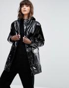 Weekday Vinyl Patent Coat - Black