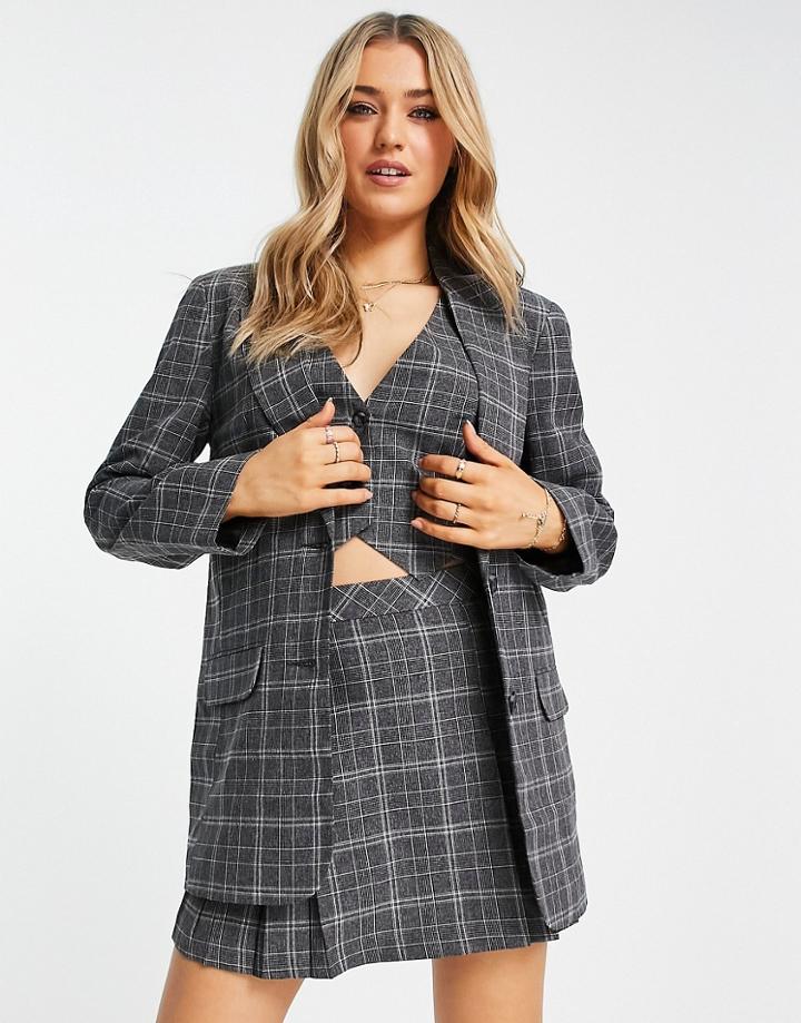 Asos Design Mix & Match Suit Blazer In Preppy Check-multi