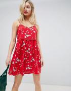 New Look Crochet Printed Sundress - Red