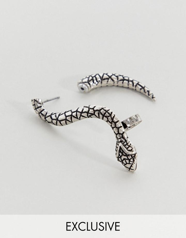 Reclaimed Vintage Inspired Snake Earring In Silver Exclusive To Asos - Silver