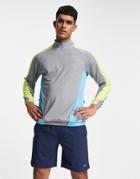 Asos 4505 Track Sweatshirt With 1/4 Zip In Poly Tricot-grey