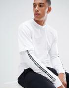 Only & Sons Long Sleeve T-shirt With Faux Layer Detail And Arm Stripe - White