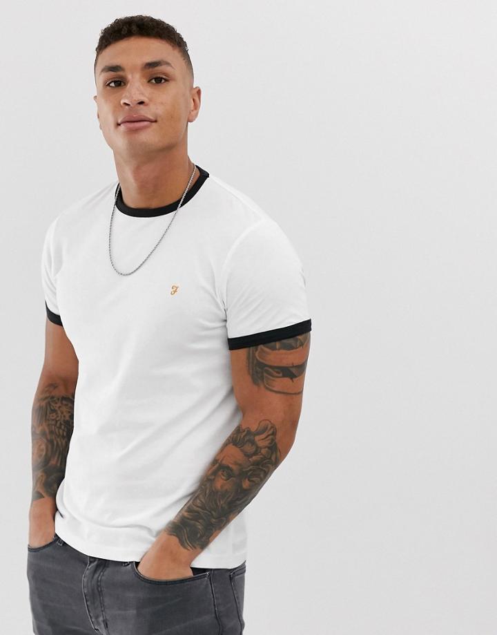 Farah Groves Slim Fit Ringer T-shirt In White