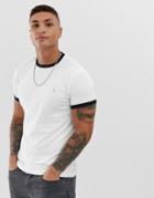 Farah Groves Slim Fit Ringer T-shirt In White