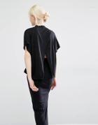 Monki Wrap Back T-shirt - Black