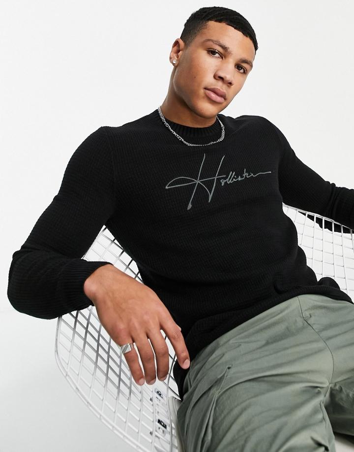 Hollister Knit Sweater In Black
