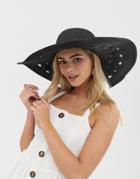 Miss Selfridge Sun Hat In Black - Black