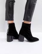 Asos Roxanna Suede Mid Ankle Boots - Black