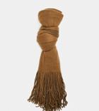 My Accessories London Exclusive Reversible Scarf In Camel And Chocolate-multi