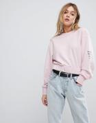Cheap Monday Crop Arm Logo Sweat - Pink