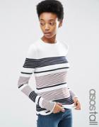 Asos Tall Sweater With Crew Neck In Stripe In Soft Yarn - Multi