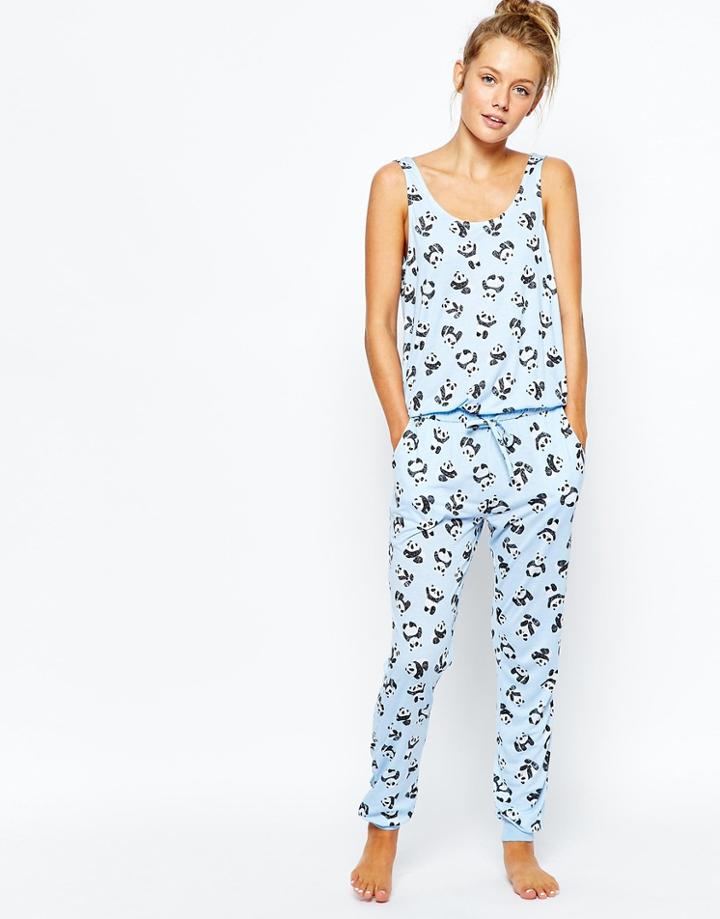Chelsea Peers Panda Jumpsuit - Blue