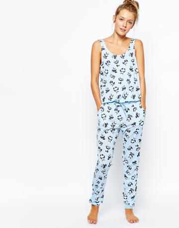 Chelsea Peers Panda Jumpsuit - Blue
