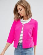Traffic People Textured Blazer With Pocket Detail - Pink