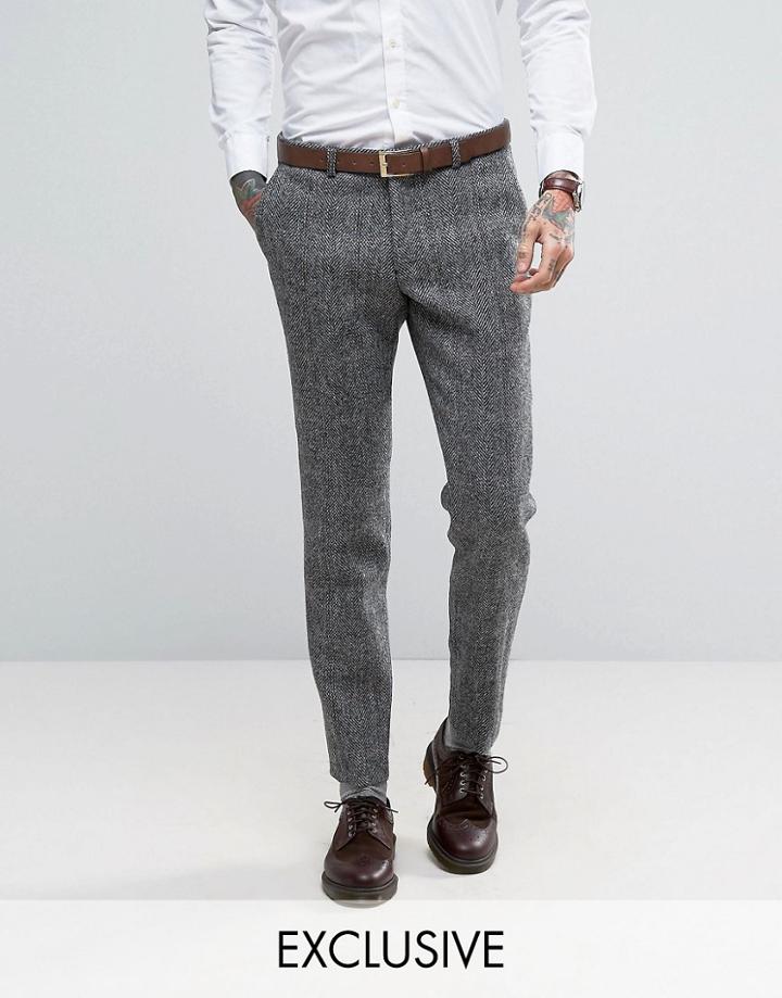 Heart & Dagger Harris Tweed Skinny Pants - Gray