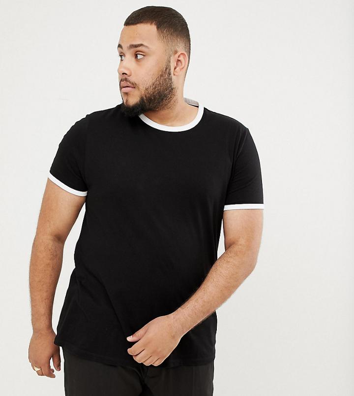 Asos Design Plus T-shirt With Contrast Ringer - Multi