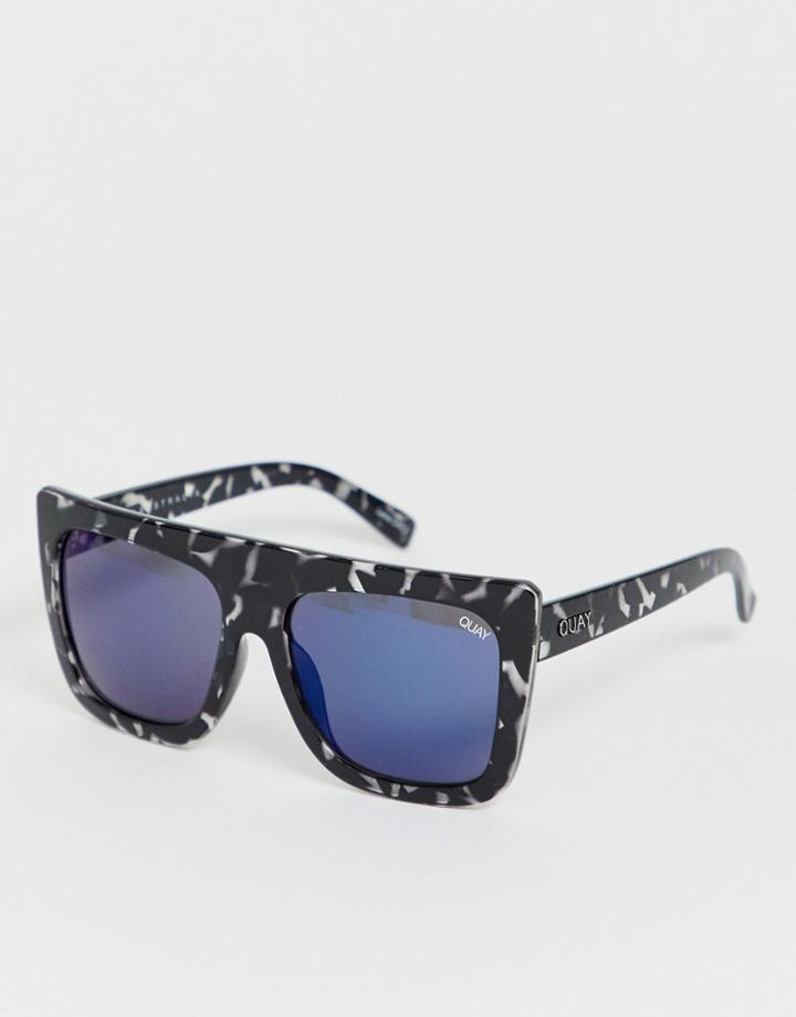 Quay Australia Flat Top Cafe Racer Sunglasses - Black