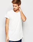 Blend T-shirt V Neck Loose Longline Fit In Off White - Off White