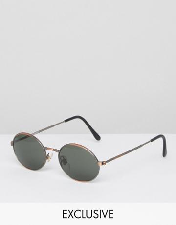 Reclaimed Vintage Round Sunglasses - Copper