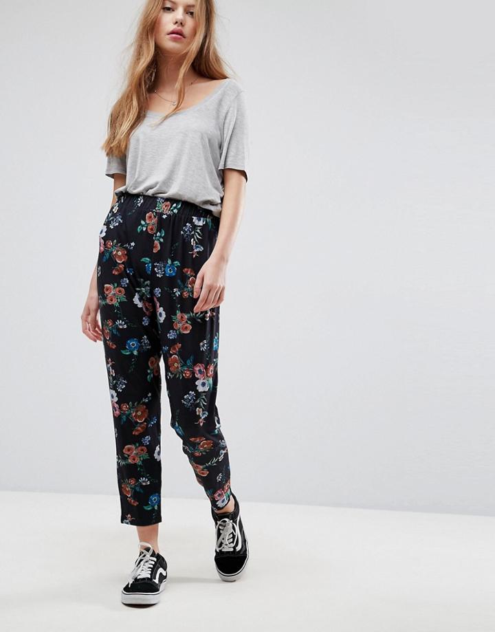 Asos Peg Pants In Floral Print - Multi