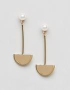 Asos Pearl Semi Circle Earrings - Gold