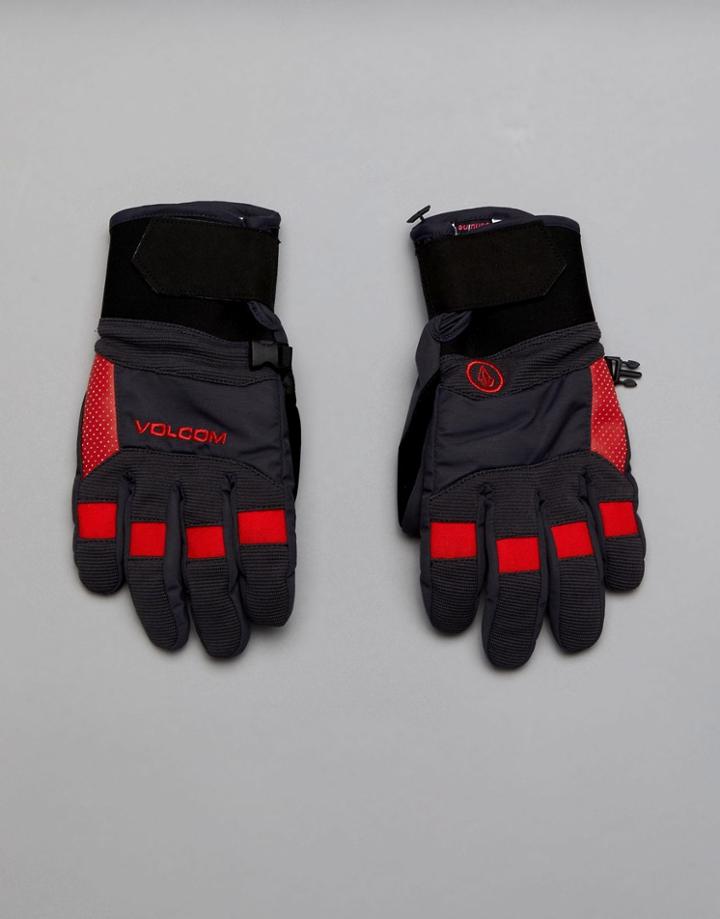 Volcom Snow Crail Gloves With Durable Grip Palm - Black